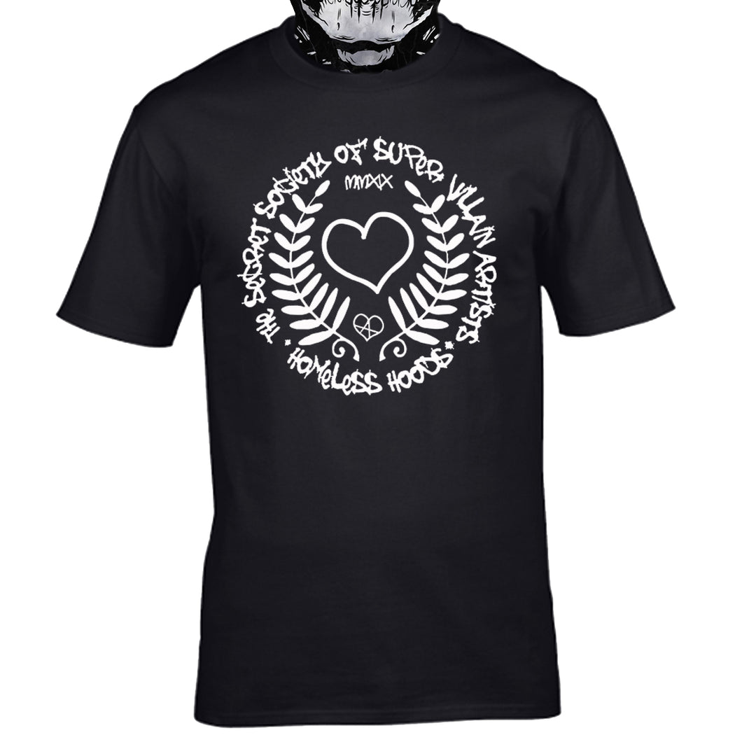 Homeless Hoods x The Secret Society Of Super Villain Artists T-Shirt Black Edition