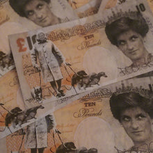 Load image into Gallery viewer, Camilla backed defaced Di-Faced Tenner